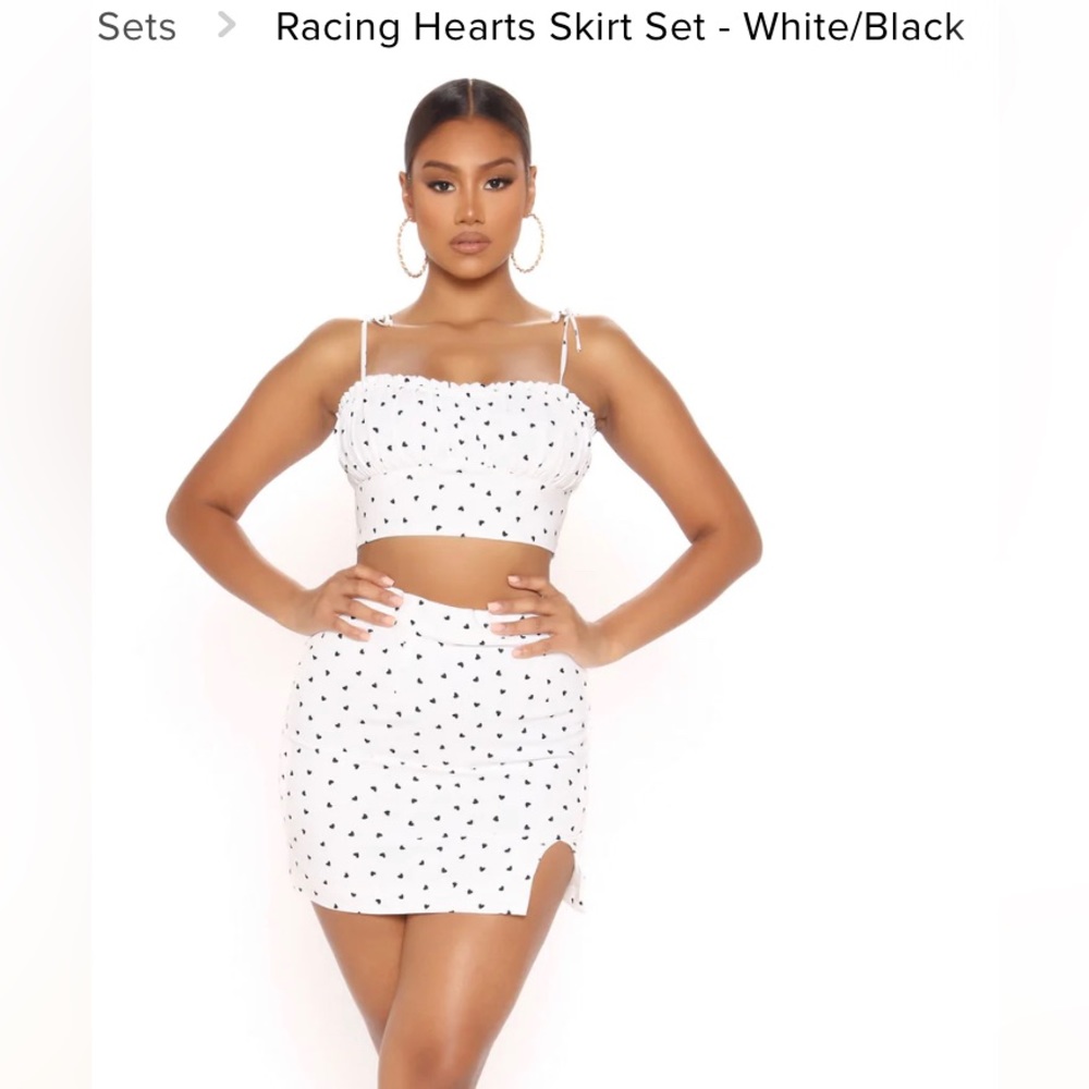 Fashion Nova - Racing Hearts Skirt Set - Large
